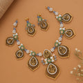 Antique Lakshmi Design Golden Necklace Set