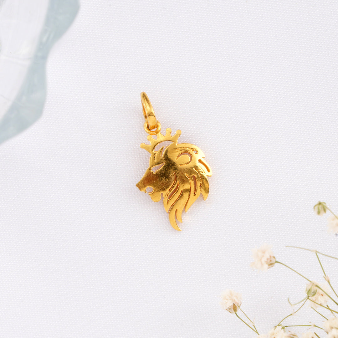 Royal Lion Head Gold Pendant