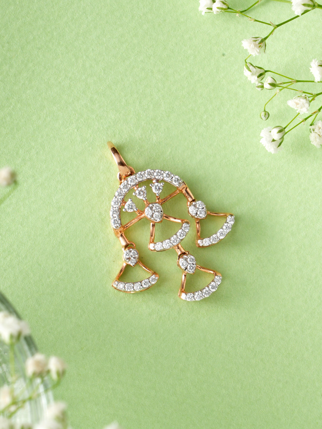 Blissful Tri–Bell Diamond Pendant