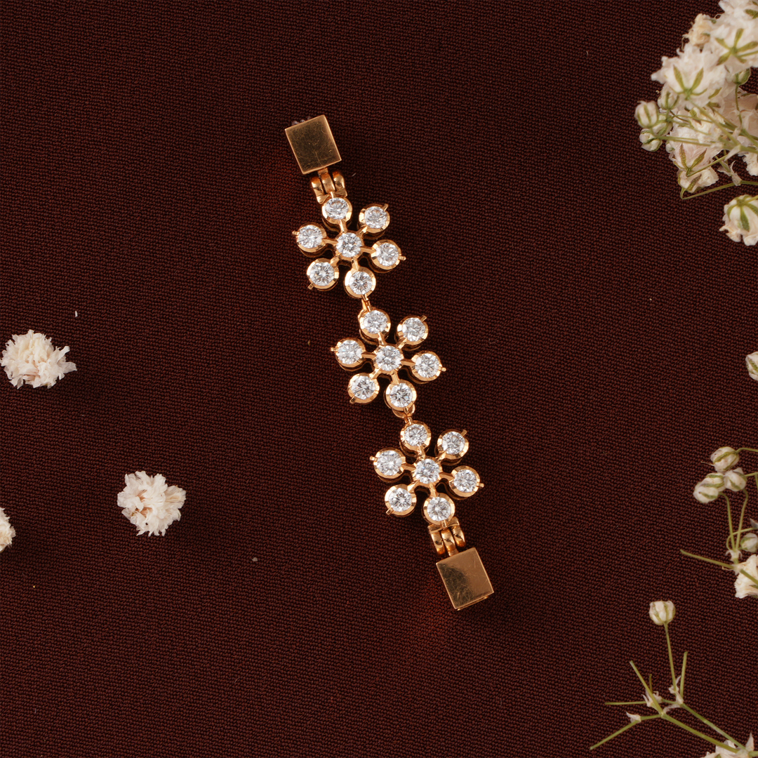 3 Floral Drops Diamond Mugappu