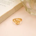Beautiful Sun Flower with Stone Gold Ring