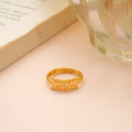 Elegant Infinity Design Gold Beads Ring