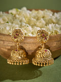 Peacock Kemp Gold Ball Jhumka
