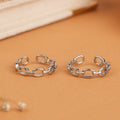 Trendy Interlocking Chain Link Silver Toe Ring