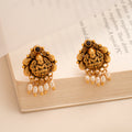 Lakshmi Temple Pearl Fringe Silver Earrings