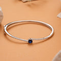Radiant Blue Sapphire Silver Bracelet