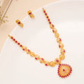 Classic Heritage Ruby Pendant Necklace Set