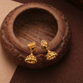 Minimal Floral Design Gold Jhumkas