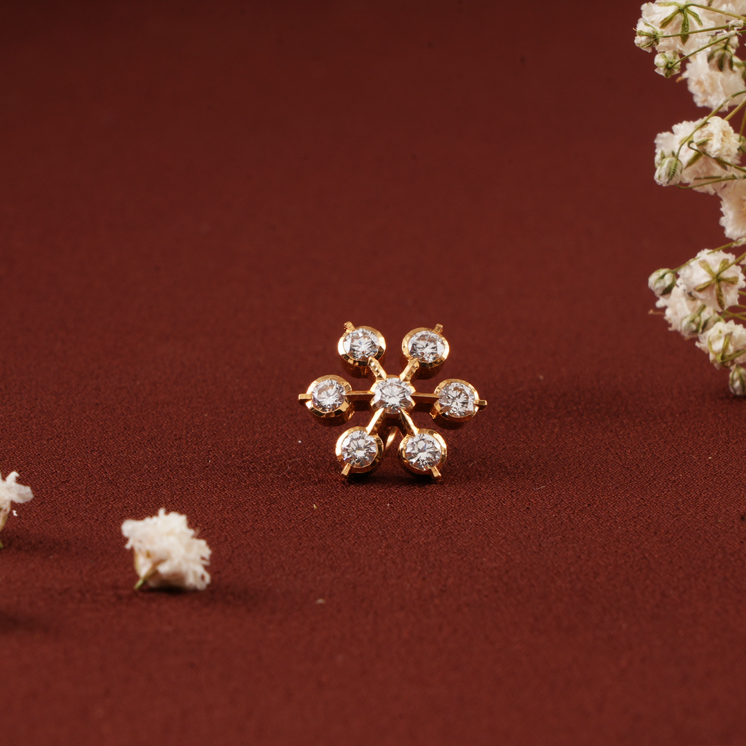 Sparkle Floral Petal Diamond Mugappu