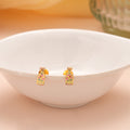 Stylish Bottle Shape Enamel Gold Stud