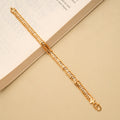 Geometric Arrow Pattern Men’s Golden Bracelet
