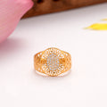 Pave Style Casting Stone Golden Ring