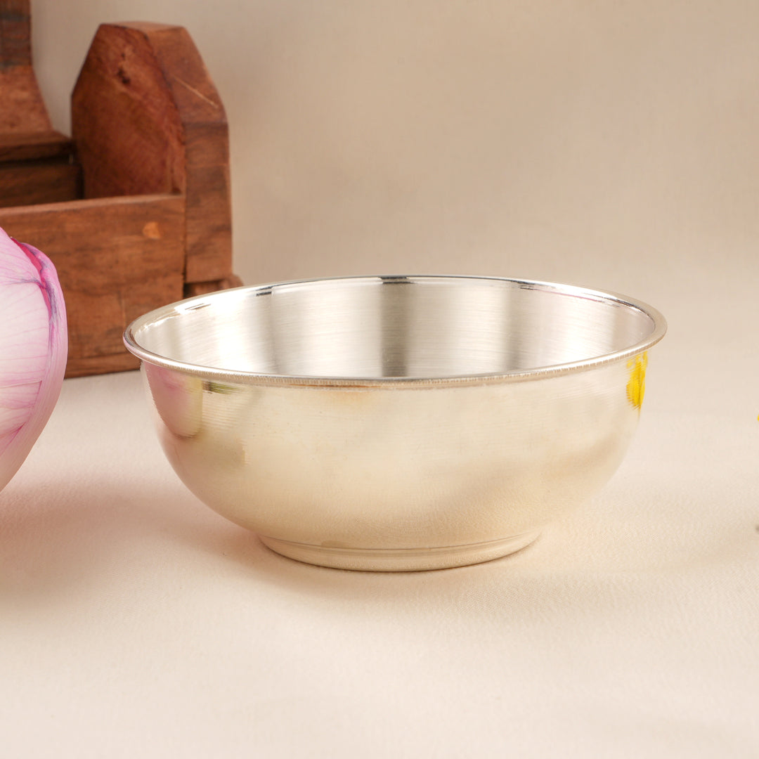 Traditional Polished Silver Bowl