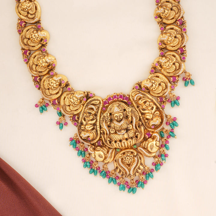 Lakshmi with Peacock Motif Haram