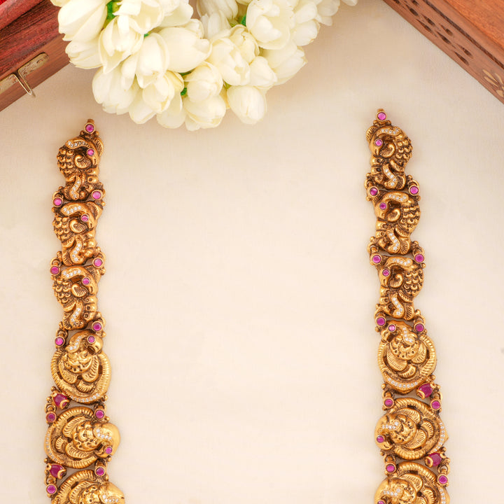 Lakshmi with Peacock Motif Haram