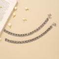Antique Linear Payal Silver Anklet