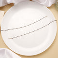 Minimalist Black Beads Silver Anklets