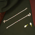 Jingling Bells Design Colourful Beads Silver Anklets