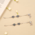 Double Circle Design White Stone Silver Baby Anklet