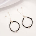 Classic Floral Black Beads Silver Baby Anklets
