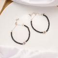 Tiny Elephant Black Beads Silver Baby Anklets