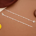 Classic Linear Braided Emoji Design Silver Anklets