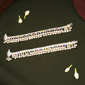 Modern Multicolour Circle Flower Enamel Silver Anklets