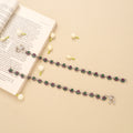 Regal Linear Ruby Emerald Silver Anklet
