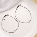 Tiny Charm Black Thread Silver Anklets