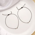 Minimalist Black Thread Silver Anklets