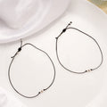 Little Charm Black Thread Silver Anklets