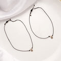 Silver Star Floral Black Thread Anklets