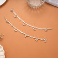 Tiny Leaf Pattern Silver Anklet