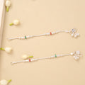 Classic Beaded Enamel Silver Anklet