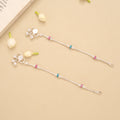 Minimal Triple Beaded Silver Anklet