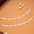 Colourful Floral Bell Drop Silver Anklets