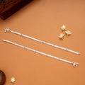 Multicolour Floral Enamel Meenakari Silver Anklets