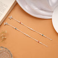 Red and Blue Enamel Beaded Silver Anklets