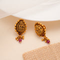 Beautiful Kemp Stone Studded Antique Golden Earrings