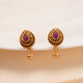 Classic Teardrop Ruby Stone Golden Stud
