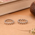 Oval Bead Design Silver Toe Ring