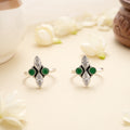 Emerald and White Marquise Silver Toe Ring