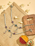 Pink and Green Stone Antique Anklet