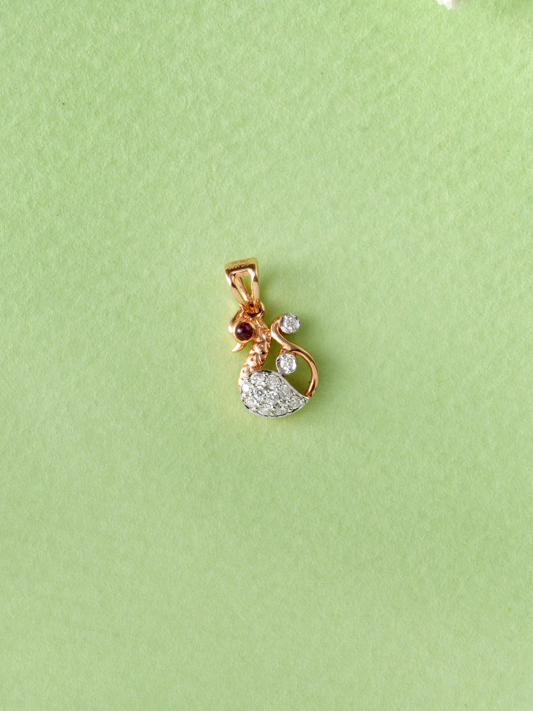 Peacock Inspired Diamond Pendant