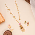 Lord Krishna Pendant with Golden Drops Necklace Set