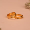 Traditional Engraved Matching Gold Couple Rings