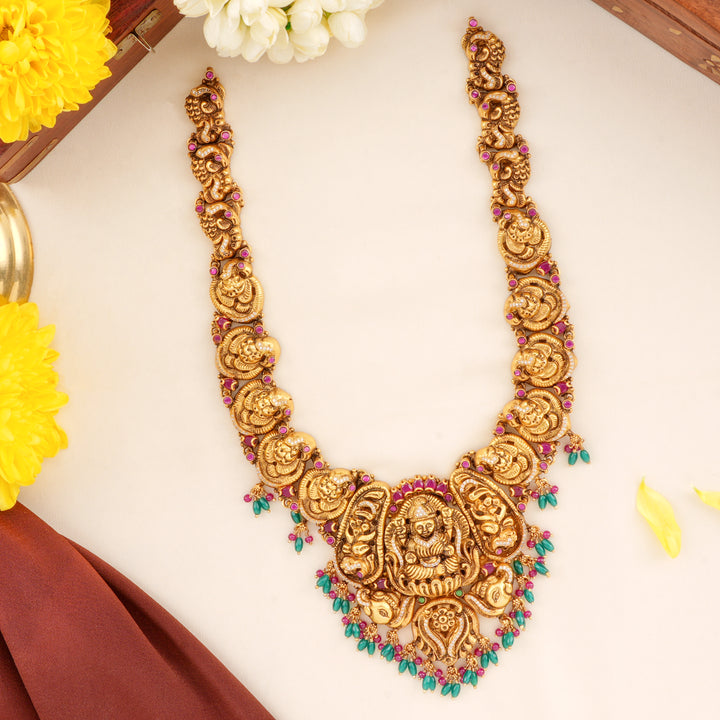 Lakshmi with Peacock Motif Haram