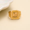 Engraved Sailboat Gents Gold Ring