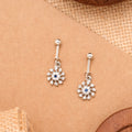 Sun Flower Design White Stone Silver Koppu