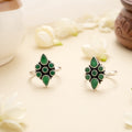 Emerald Dewdrop Cluster Silver Toe Ring